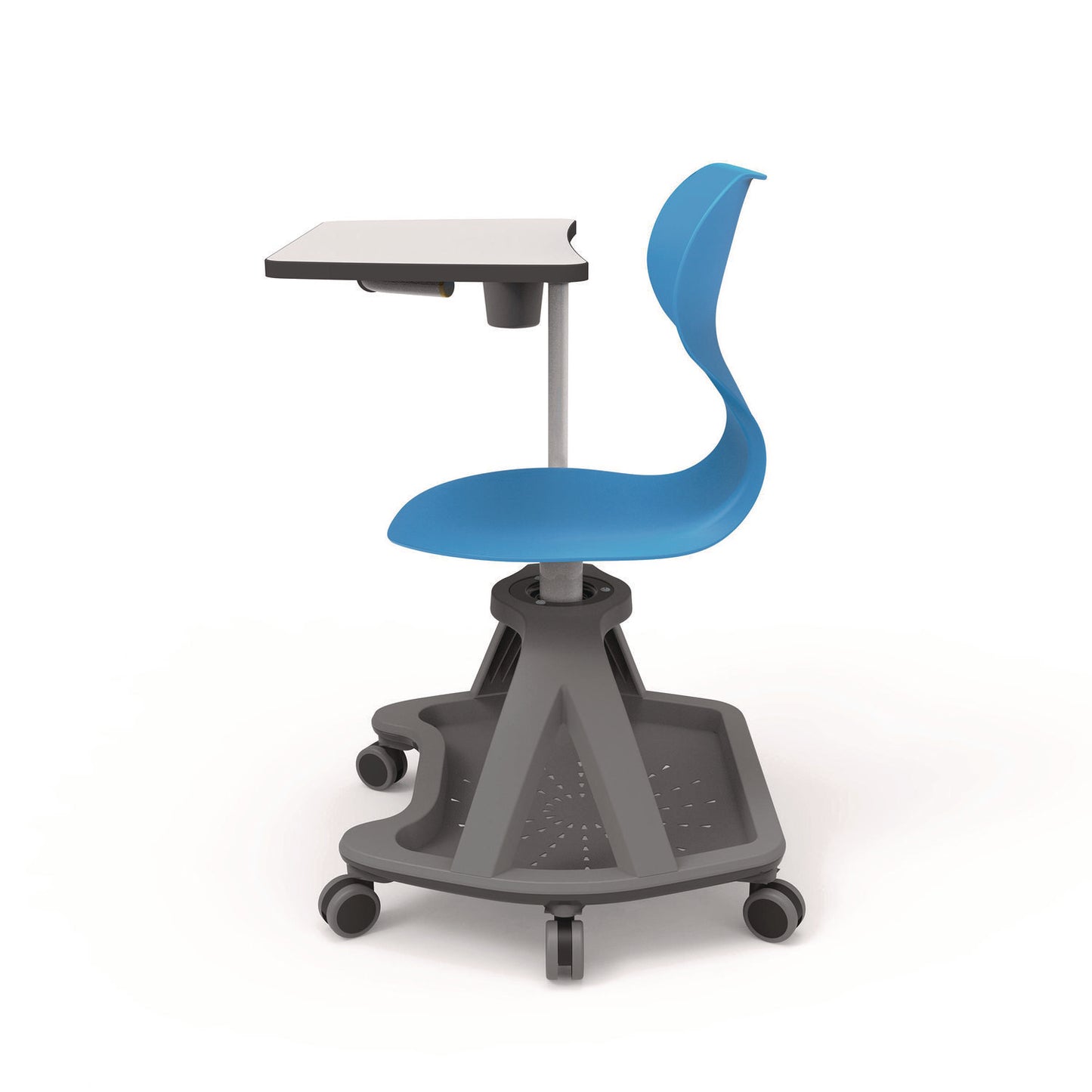 Luxor Classroom Series All-In-One Student Desk and Chair, Supports Up to 330 lb, 19" Seat Height, Blue Seat/Back, Gray Base (LXCSTDENTMTACHR)