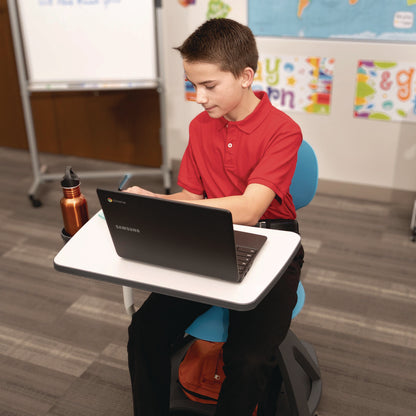 Luxor Classroom Series All-In-One Student Desk and Chair, Supports Up to 330 lb, 19" Seat Height, Blue Seat/Back, Gray Base (LXCSTDENTMTACHR)