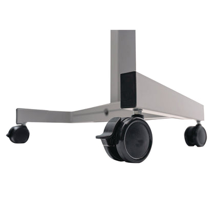 Luxor Sit Stand Student Desk with Crank Handle, 27.5 x 19.5 x 26.25 to 42, White/Gray (LXCSTUDENTC)