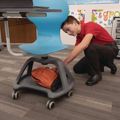 Luxor Classroom Series All-In-One Student Desk and Chair, Supports Up to 330 lb, 19" Seat Height, Blue Seat/Back, Gray Base (LXCSTDENTMTACHR)