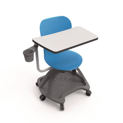 Luxor Classroom Series All-In-One Student Desk and Chair, Supports Up to 330 lb, 19" Seat Height, Blue Seat/Back, Gray Base (LXCSTDENTMTACHR)