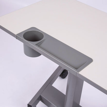 Luxor Pneumatic Sit Stand Desk, 27.5 x 19.5 x 26.25 to 42, White/Gray (LXCSTUDENTP)