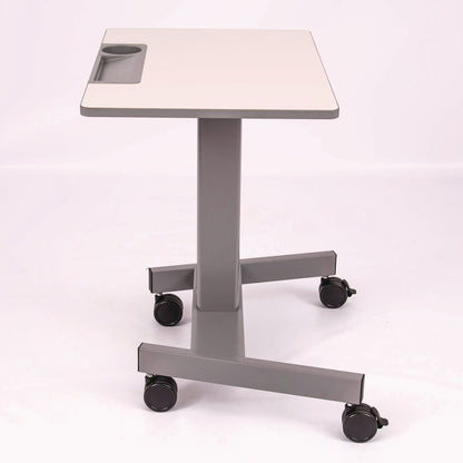 Luxor Pneumatic Sit Stand Desk, 27.5 x 19.5 x 26.25 to 42, White/Gray (LXCSTUDENTP)
