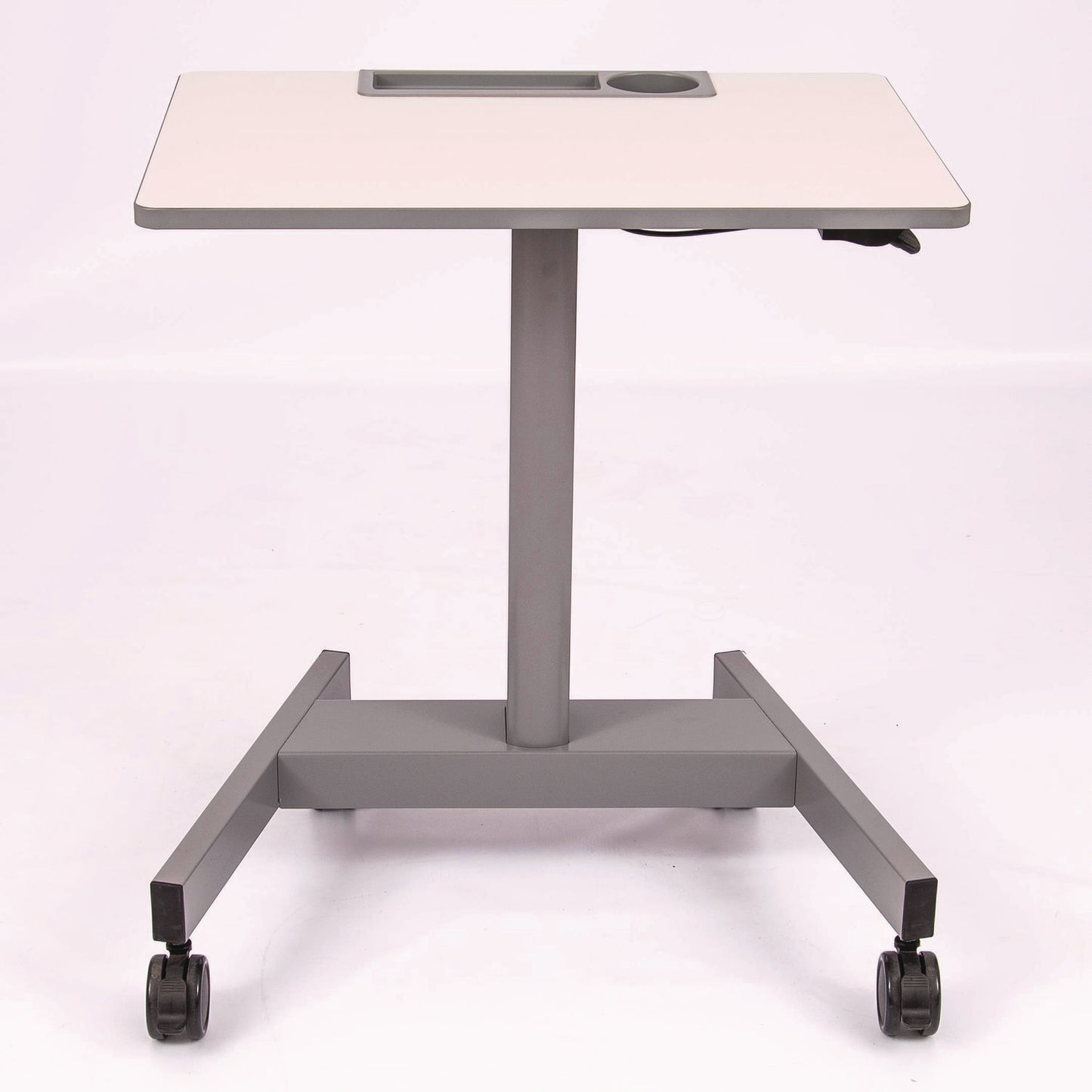 Luxor Pneumatic Sit Stand Desk, 27.5 x 19.5 x 26.25 to 42, White/Gray (LXCSTUDENTP)