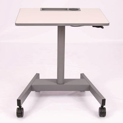 Luxor Pneumatic Sit Stand Desk, 27.5 x 19.5 x 26.25 to 42, White/Gray (LXCSTUDENTP)