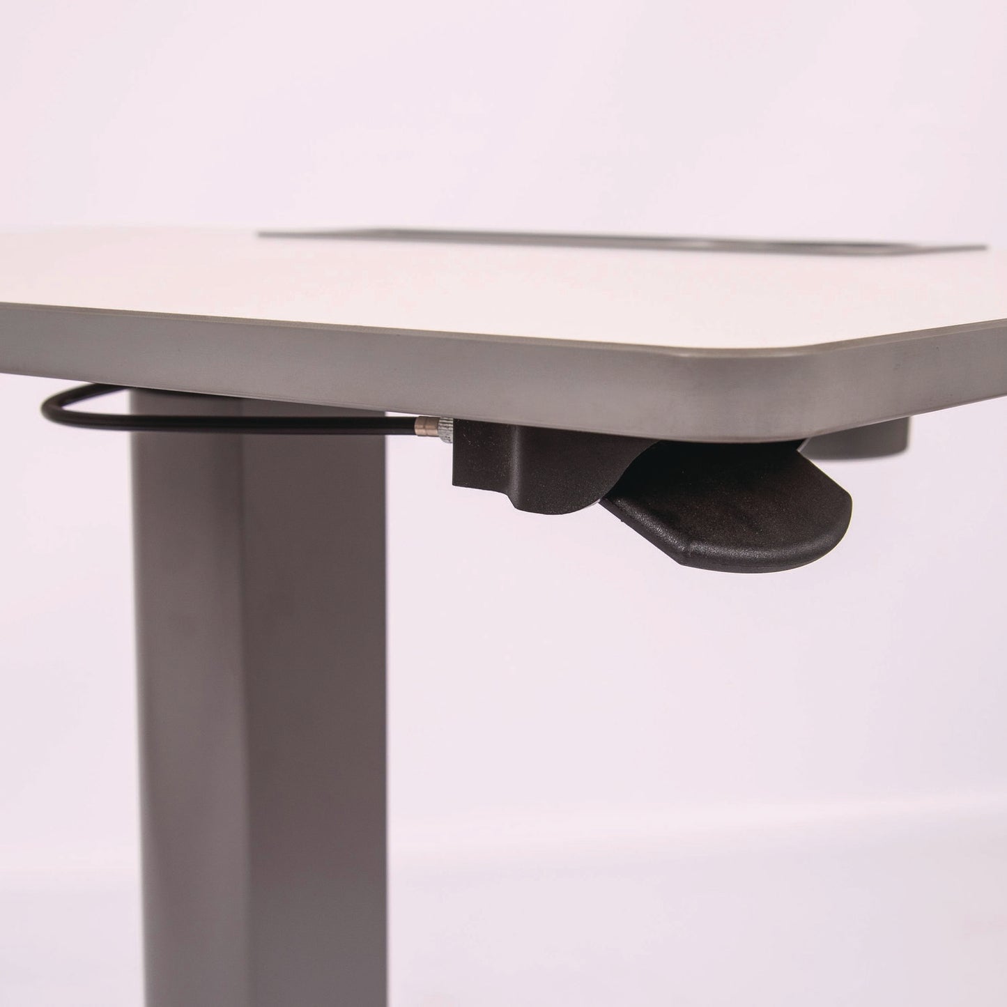 Luxor Pneumatic Sit Stand Desk, 27.5 x 19.5 x 26.25 to 42, White/Gray (LXCSTUDENTP)