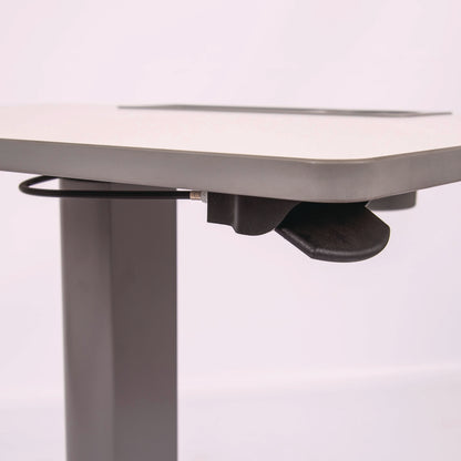 Luxor Pneumatic Sit Stand Desk, 27.5 x 19.5 x 26.25 to 42, White/Gray (LXCSTUDENTP)