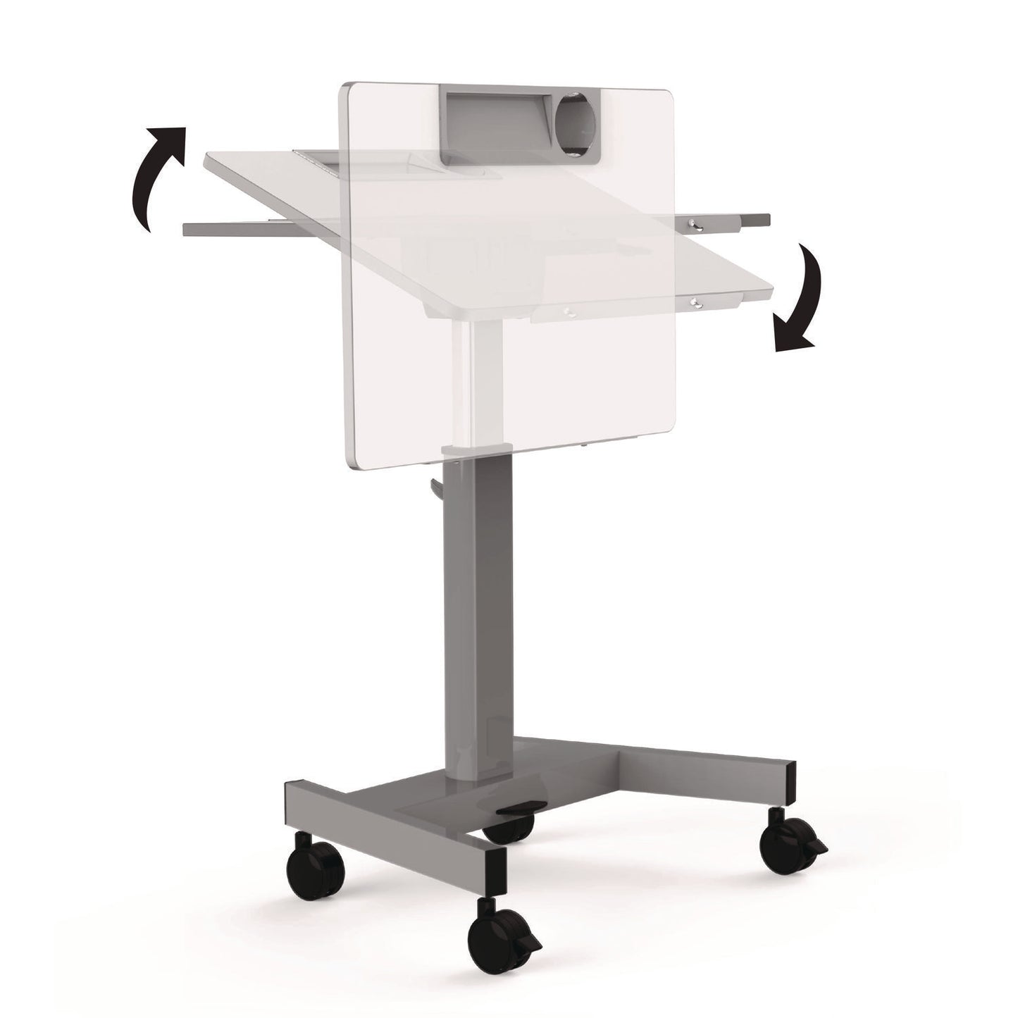 Luxor Pneumatic Adjustable Height Flip Top Student Desk, 27.5 x 19.5 x 26.25 to 42, White/Gray (LXCSTUDENTPTILT)