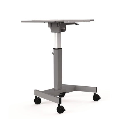 Luxor Pneumatic Adjustable Height Flip Top Student Desk, 27.5 x 19.5 x 26.25 to 42, White/Gray (LXCSTUDENTPTILT)