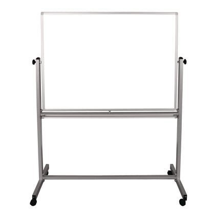 Luxor Mobile Magnetic Whiteboard, 48" x 36", White Surface, Silver Aluminum Frame (LXCMB4836WW)