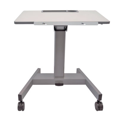 Luxor Pneumatic Adjustable Height Flip Top Student Desk, 27.5 x 19.5 x 26.25 to 42, White/Gray (LXCSTUDENTPTILT)