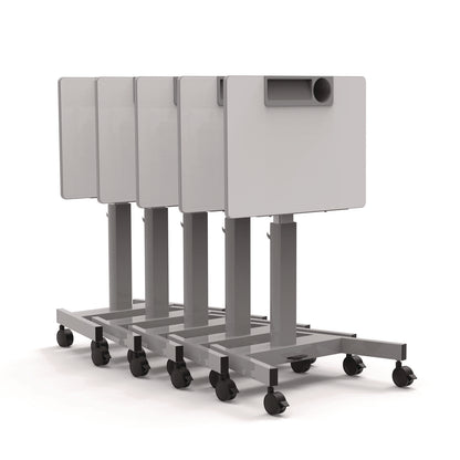 Luxor Pneumatic Adjustable Height Flip Top Student Desk, 27.5 x 19.5 x 26.25 to 42, White/Gray (LXCSTUDENTPTILT)