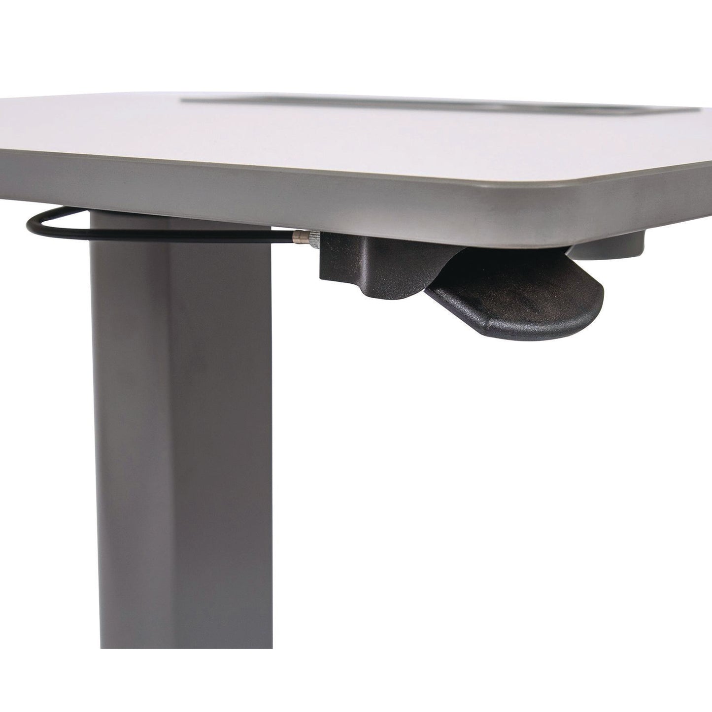 Luxor Pneumatic Adjustable Height Flip Top Student Desk, 27.5 x 19.5 x 26.25 to 42, White/Gray (LXCSTUDENTPTILT)