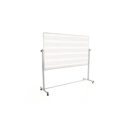 Luxor Mobile Music Staff Whiteboard, Dual-Sided Music Notation, 72" x 48", White Surface, Silver Aluminum Frame (LXCMB7248MM)