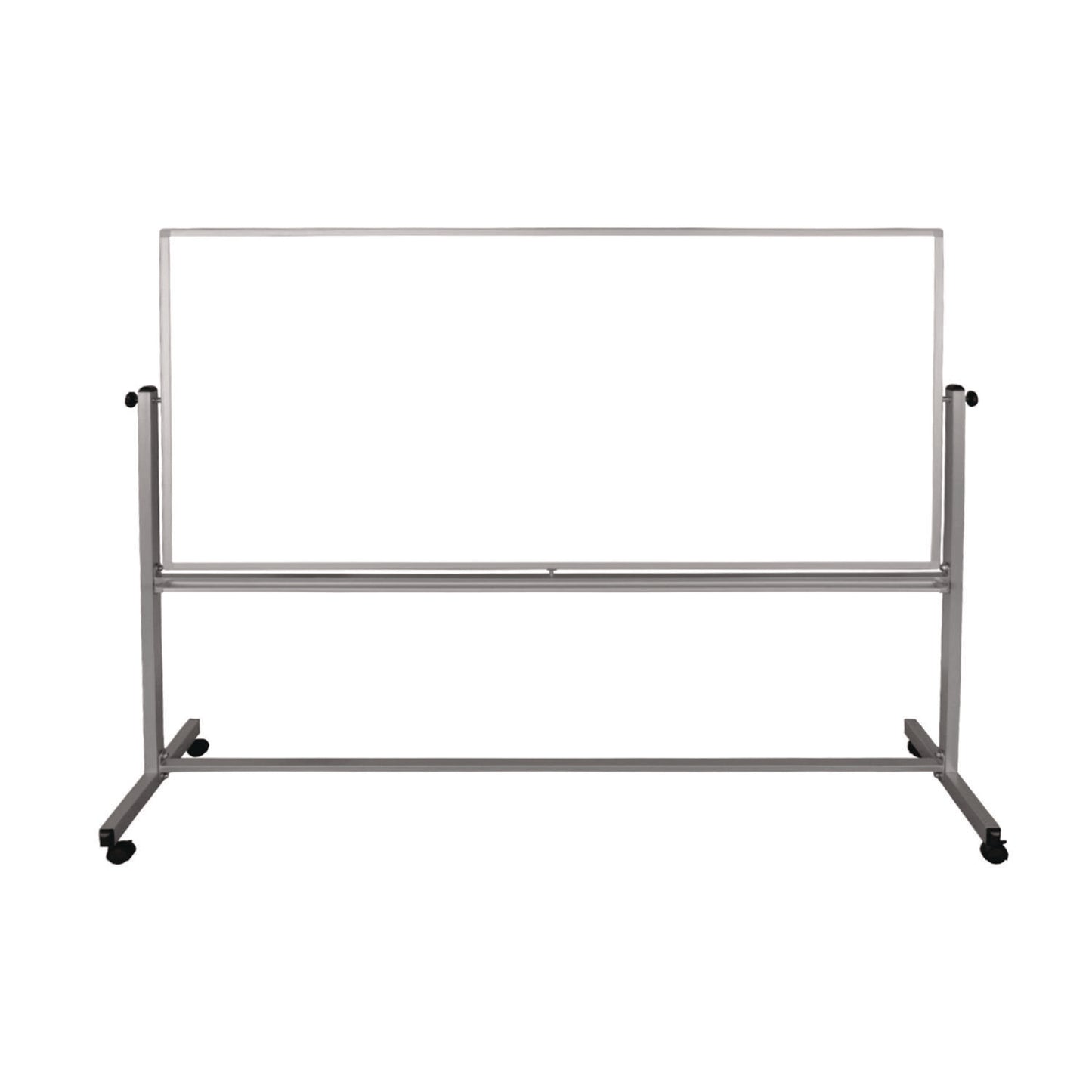 Luxor Mobile Magnetic Whiteboard, 96" x 40", White Surface, Silver Aluminum Frame (LXCMB9640WW)