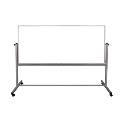 Luxor Mobile Magnetic Whiteboard, 96" x 40", White Surface, Silver Aluminum Frame (LXCMB9640WW)