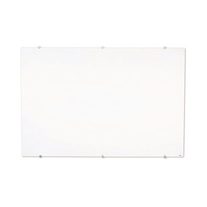 Luxor Magnetic Wall-Mounted Glass Board, 48" x 36", White Surface, Silver Aluminum Frame (LXCWGB4836M)