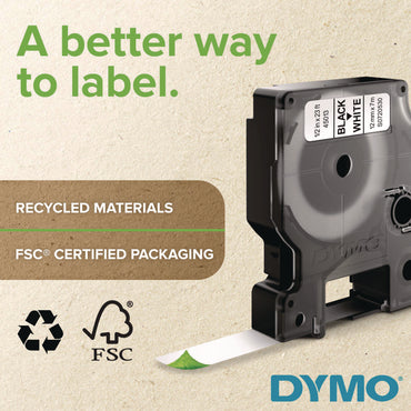 DYMO® D1 High-Performance Polyester Removable Label Tape, 0.5" x 23 ft, Red on White (DYM45015)