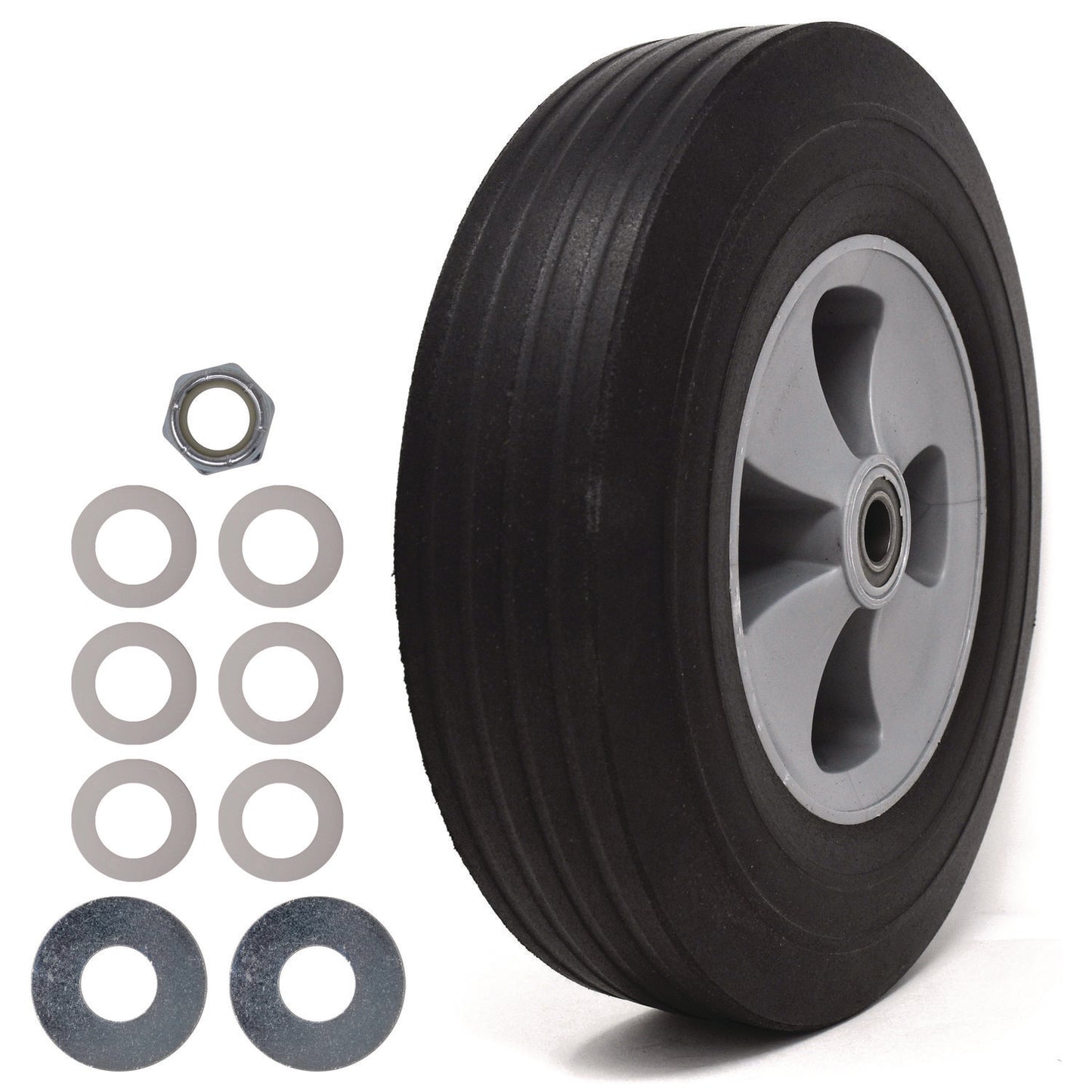 Rubbermaid® Commercial Tilt Truck Wheels, 12" Wheel, Black (SGS1013L10000)
