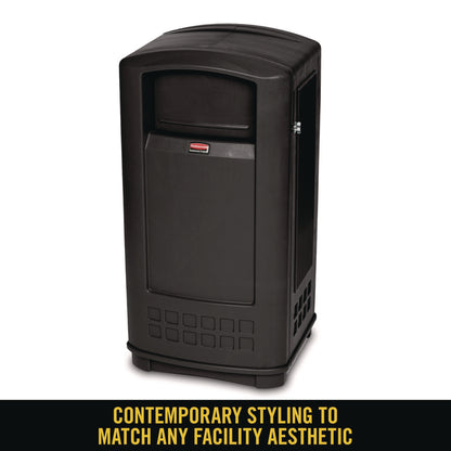 Rubbermaid® Commercial Plaza Jr. Container, 35 gal, Plastic, Black (RCP9P90BLA)