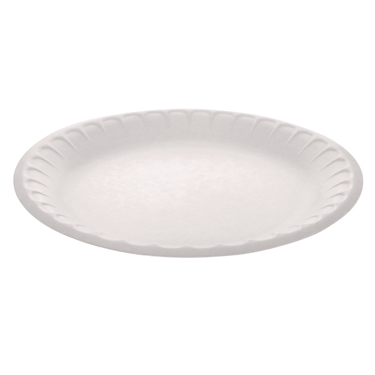 Pactiv Evergreen Placesetter Satin Non-Laminated Economy Foam Dinnerware, Plate, 9" dia, White, 500/Carton (PCTYTH10009STEC)