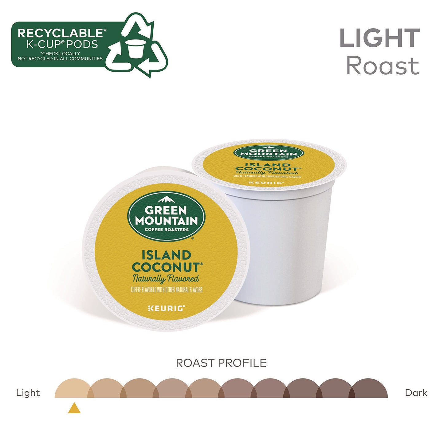 Green Mountain Coffee® Island Coconut Coffee K-Cup Pods, 96/Carton (GMT6720CT)