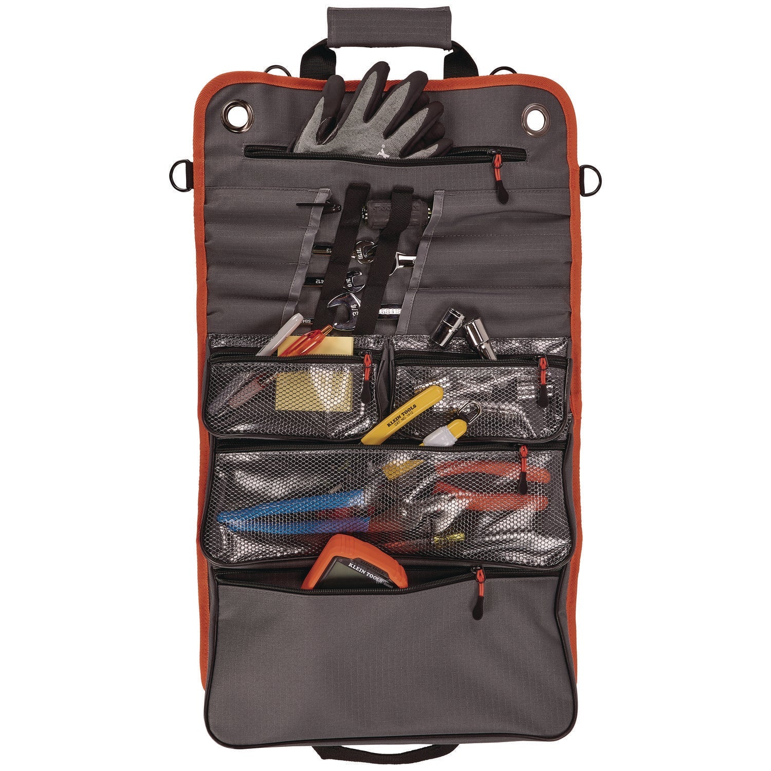 ergodyne-r-arsenal-5874-roll-up-tool-bag-with-zipper-pockets-5-zippered-pockets-7-tool-slots-1-x-27-x-16-polyester-gray-ego13777_3
