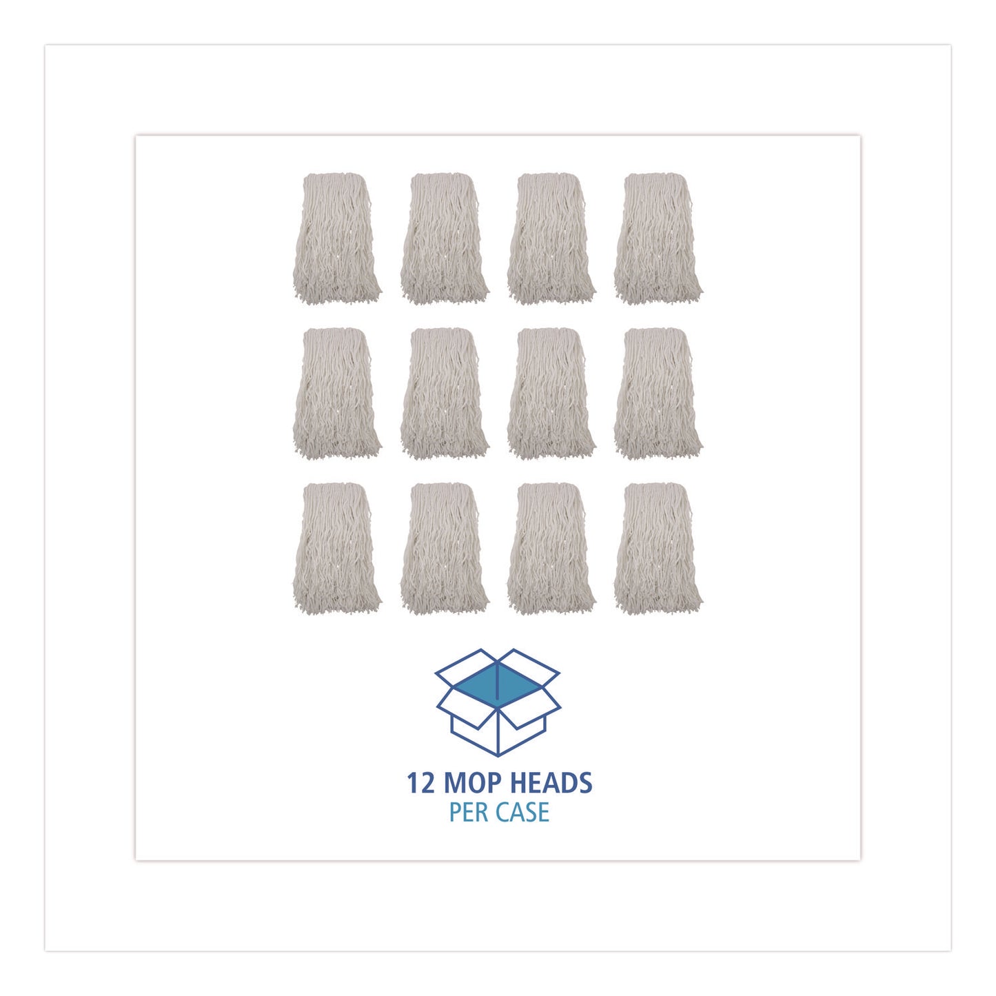 Boardwalk® Cut-End Wet Mop Heads, Rayon, White, 12/Carton (BWKRM03032S)