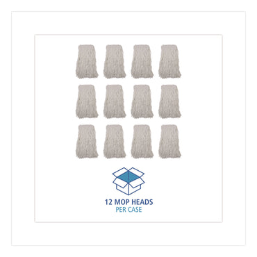 Boardwalk® Cut-End Wet Mop Heads, Rayon, White, 12/Carton (BWKRM03032S)
