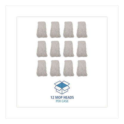 Boardwalk® Cut-End Wet Mop Heads, Rayon, White, 12/Carton (BWKRM03032S)