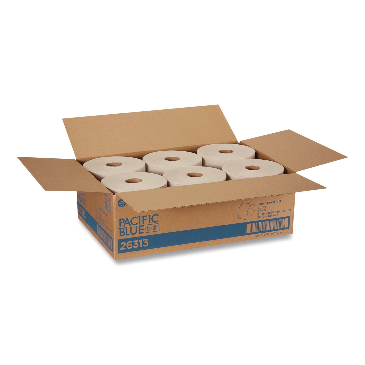 georgia-pacific-r-professional-pacific-blue-basic-recycled-paper-towel-roll-1-ply-7-87-x-1-000-ft-brown-6-carton-gpc26313_1