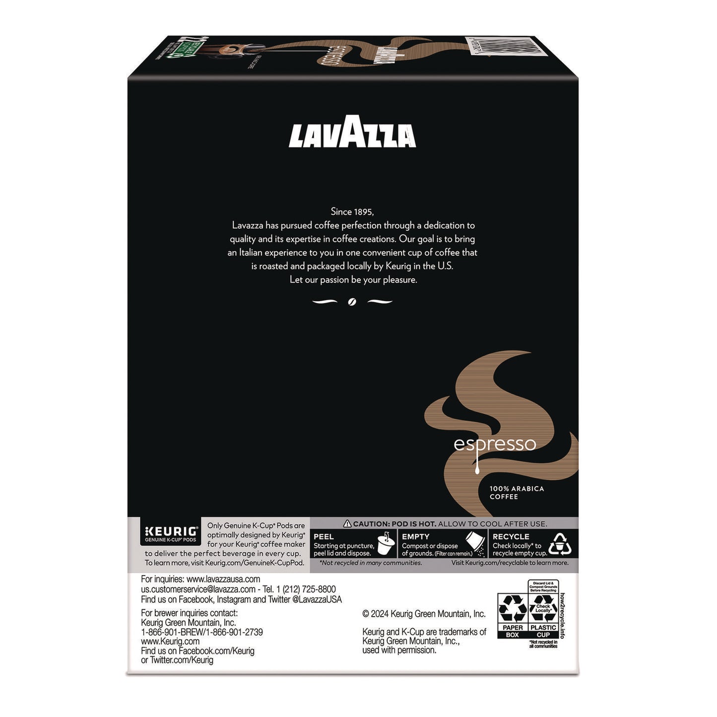 Lavazza Perfetto Espresso Coffee K-Cups, 22/Box (LAV6000)