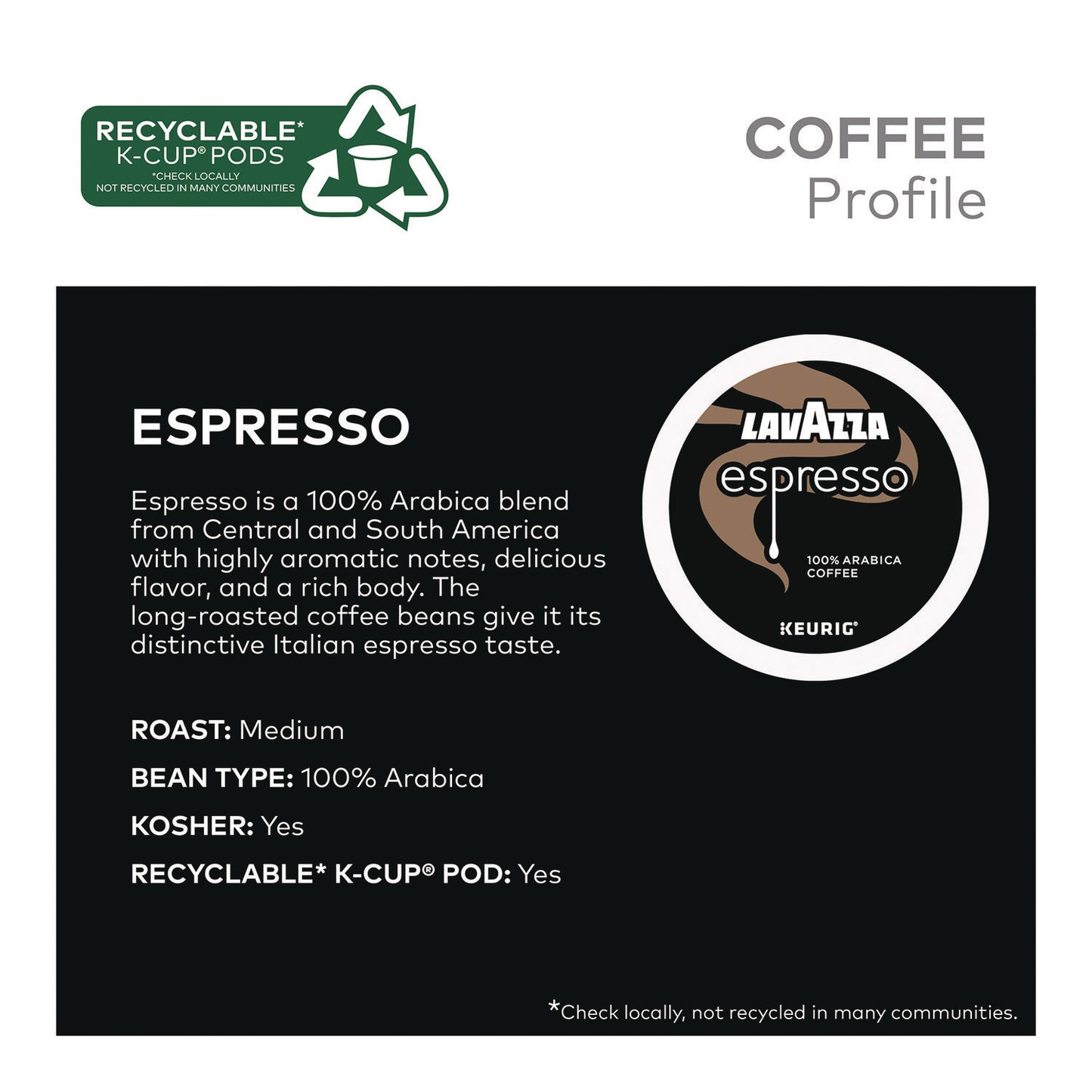 Lavazza Perfetto Espresso Coffee K-Cups, 22/Box (LAV6000)