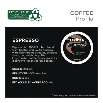 Lavazza Perfetto Espresso Coffee K-Cups, 22/Box (LAV6000)