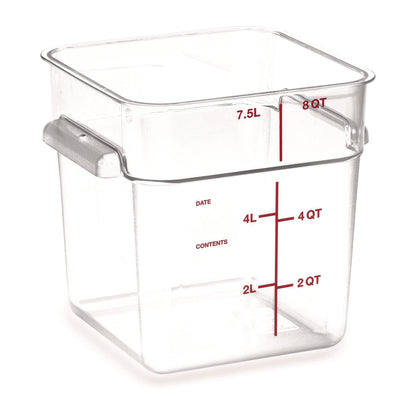 carlisle-squares-polycarbonate-food-storage-container-8-qt-8-75-x-8-75-x-9-clear-plastic-cfs1195307_3