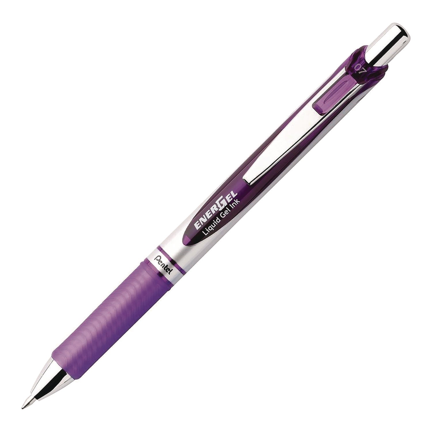pentel-r-energel-rtx-deluxe-gel-pen-retractable-medium-0-7-mm-purple-ink-purple-silver-barrel-3-pack-penbl77bp3v_2