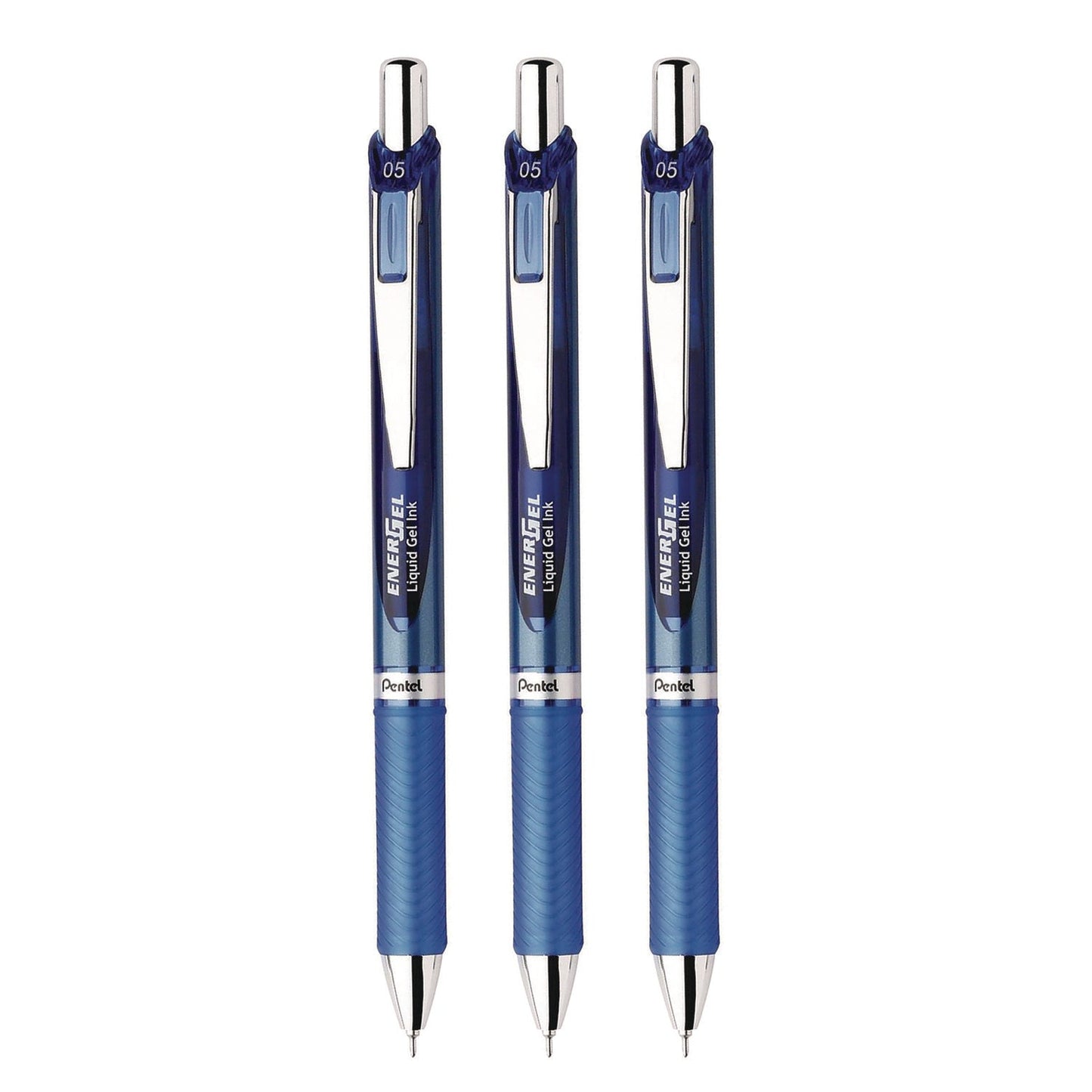 pentel-r-energel-rtx-deluxe-gel-pen-retractable-fine-0-5-mm-blue-ink-blue-silver-barrel-3-pack-penbln75bp3c_2