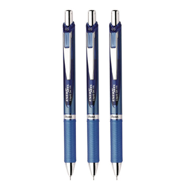 pentel-r-energel-rtx-deluxe-gel-pen-retractable-fine-0-5-mm-blue-ink-blue-silver-barrel-3-pack-penbln75bp3c_2