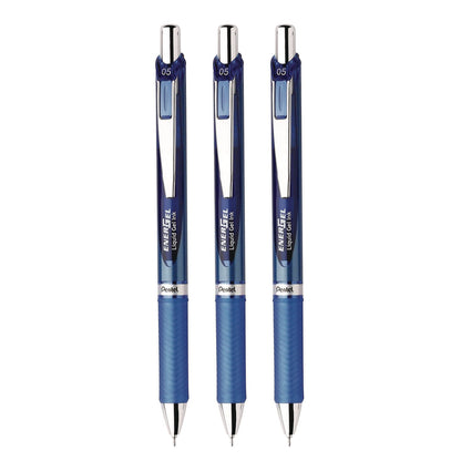 pentel-r-energel-rtx-deluxe-gel-pen-retractable-fine-0-5-mm-blue-ink-blue-silver-barrel-3-pack-penbln75bp3c_2
