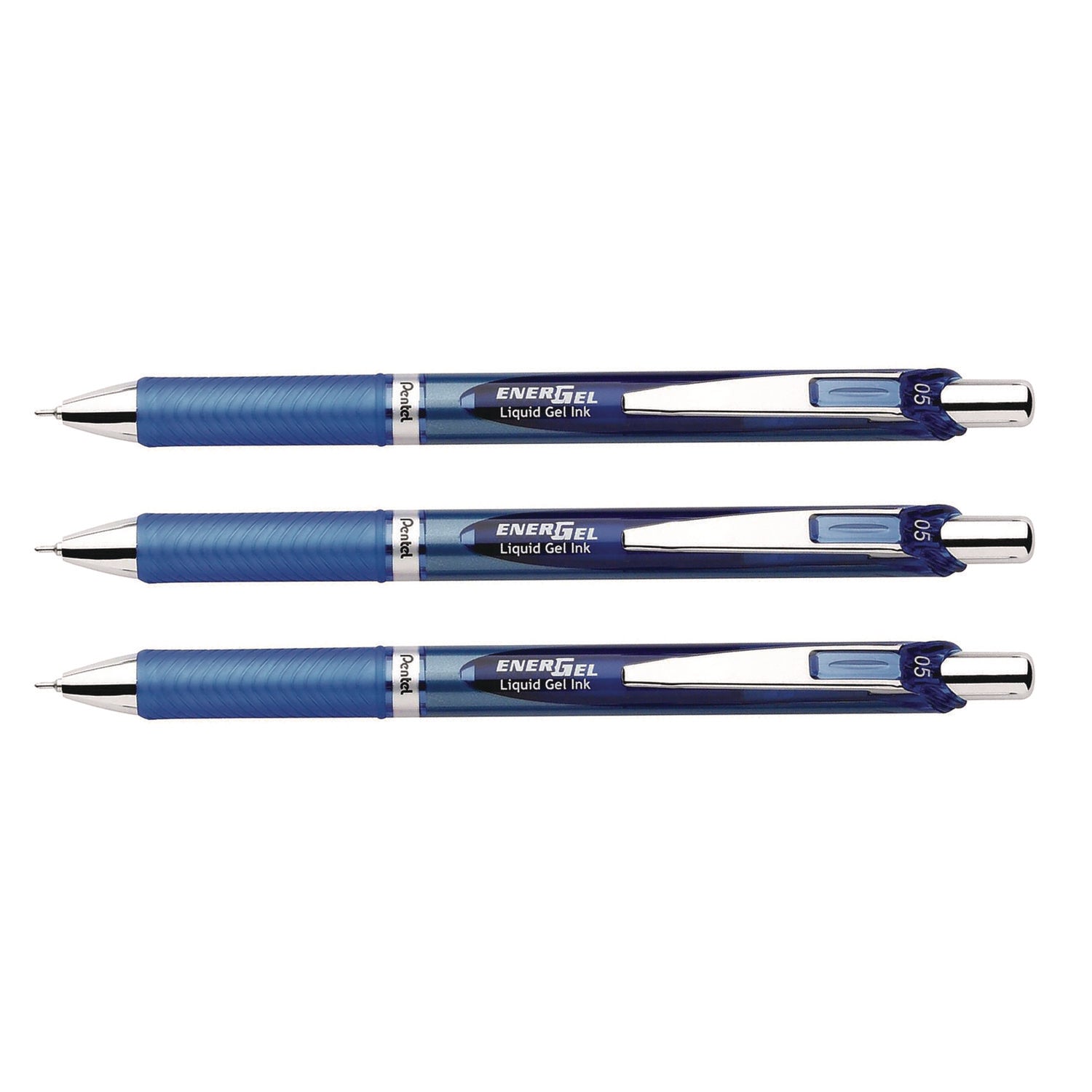 pentel-r-energel-rtx-deluxe-gel-pen-retractable-fine-0-5-mm-blue-ink-blue-silver-barrel-3-pack-penbln75bp3c_3