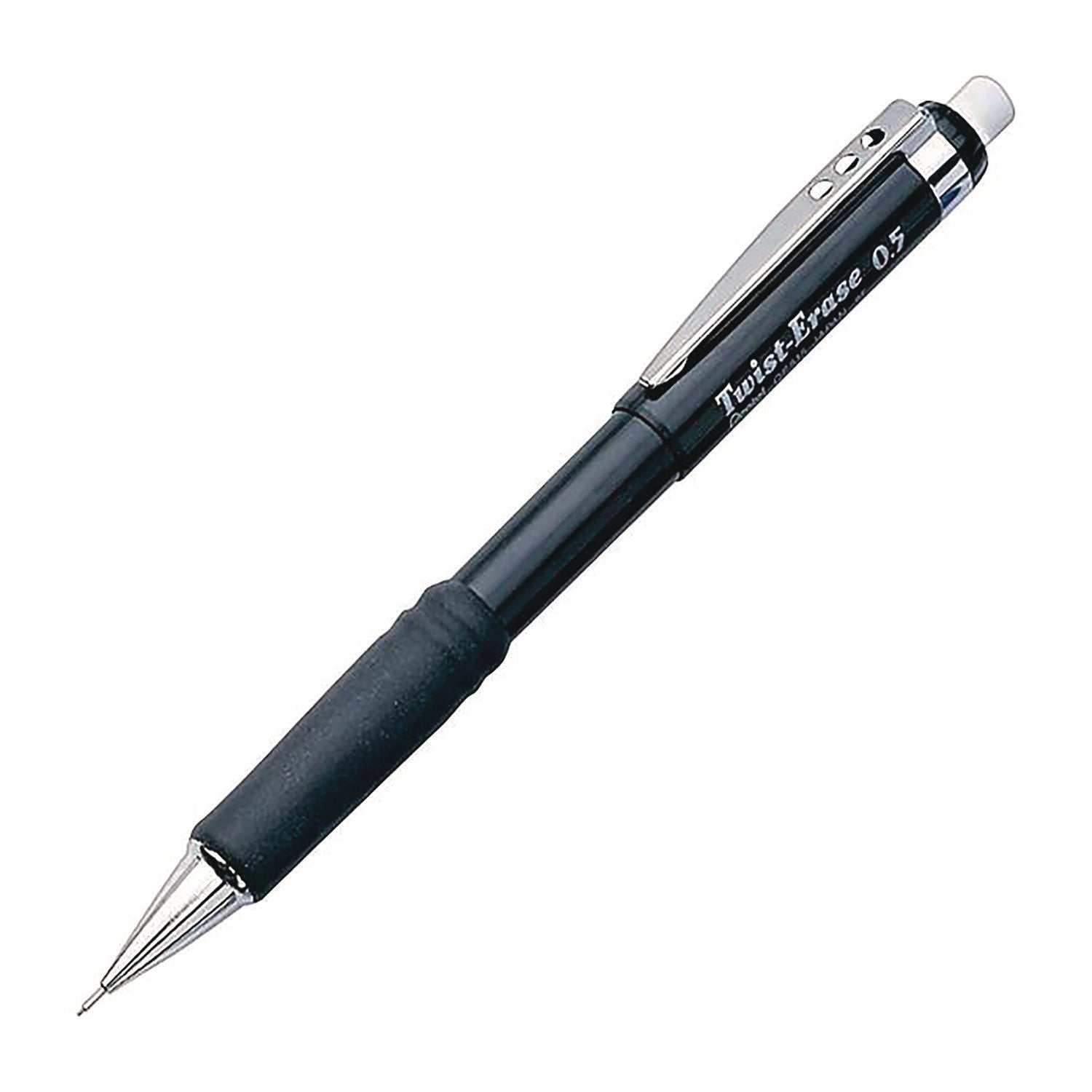 pentel-r-twist-erase-iii-mechanical-pencil-0-5-mm-hb-2-black-lead-black-blue-barrel-2-pack-penqe515bpk6_2