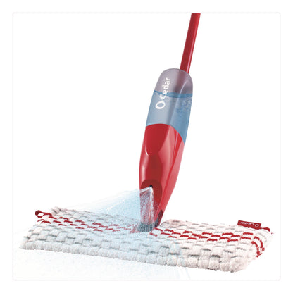 O-Cedar® ProMist MAX Spray Mop, Red/White/Gray Microfiber Head, 48" Red/Black/Gray Plastic Handle, 4/Carton (FHD173563CT)
