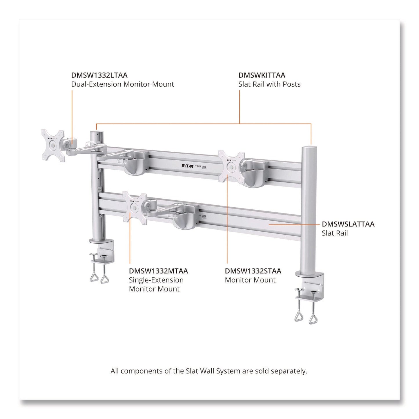tripp-lite-by-eaton-slat-rail-with-posts-for-slat-wall-system-for-32-tvs-8-1w-x-5-7d-x-5-51h-silver-supports-33-lb-trpdmswkittaa_4