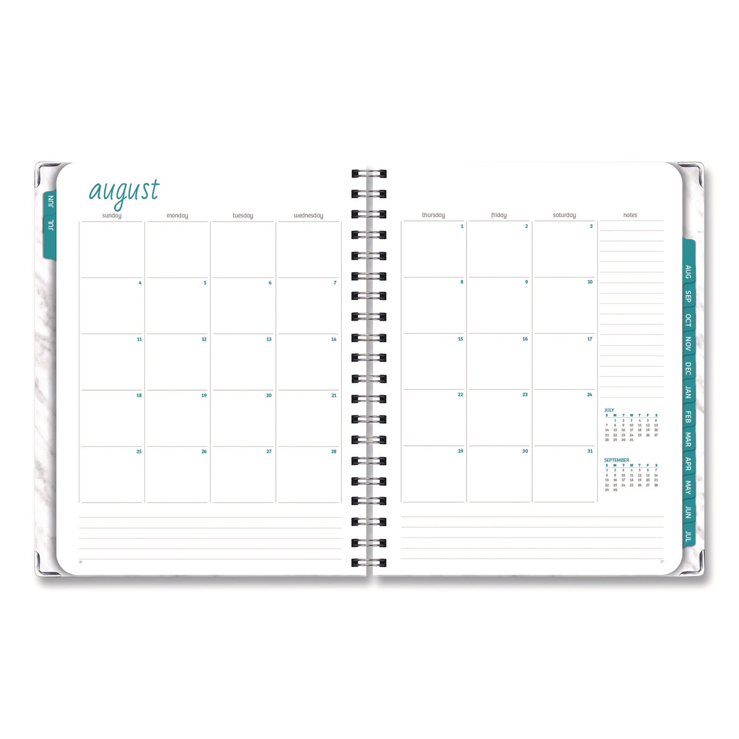 global-printed-products-marble-academic-year-weekly-monthly-planner-11-x-8-5-white-marble-cover-14-month-june-2024-to-july-2025-gpuay24851106s_4