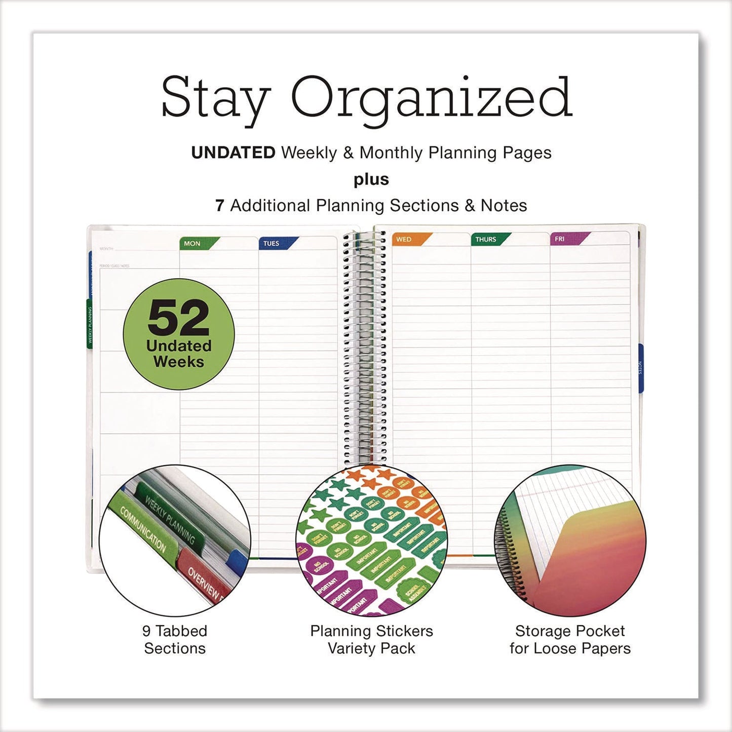 global-printed-products-deluxe-teachers-academic-planner-weekly-monthly-seven-class-period-per-two-page-spread-11-x-8-5-multicolor-rainbow-cover-gpudtp0001u22s_3