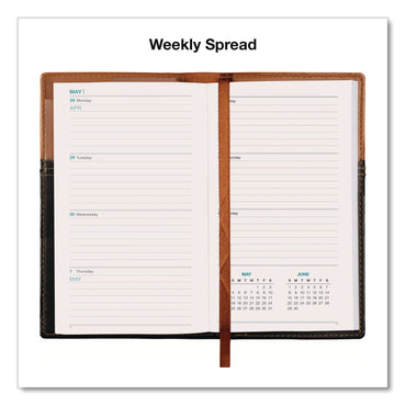 global-printed-products-deluxe-weekly-monthly-pocket-planner-6-x-3-5-black-brown-two-tone-cover-14-month-nov-2024-to-dec-2025-gpuspls25brn36_2