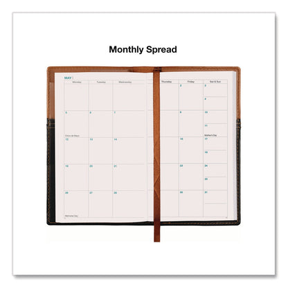 global-printed-products-deluxe-weekly-monthly-pocket-planner-6-x-3-5-black-brown-two-tone-cover-14-month-nov-2024-to-dec-2025-gpuspls25brn36_3