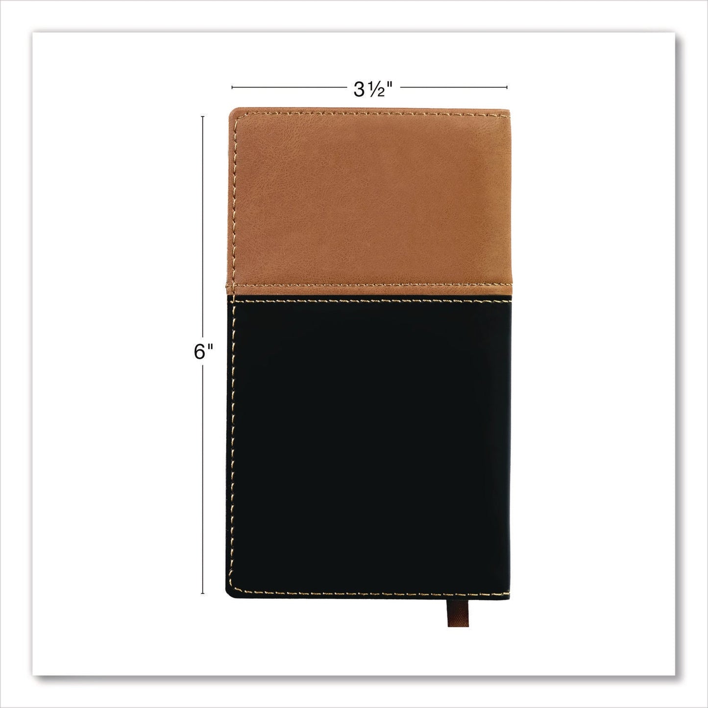 global-printed-products-deluxe-weekly-monthly-pocket-planner-6-x-3-5-black-brown-two-tone-cover-14-month-nov-2024-to-dec-2025-gpuspls25brn36_5