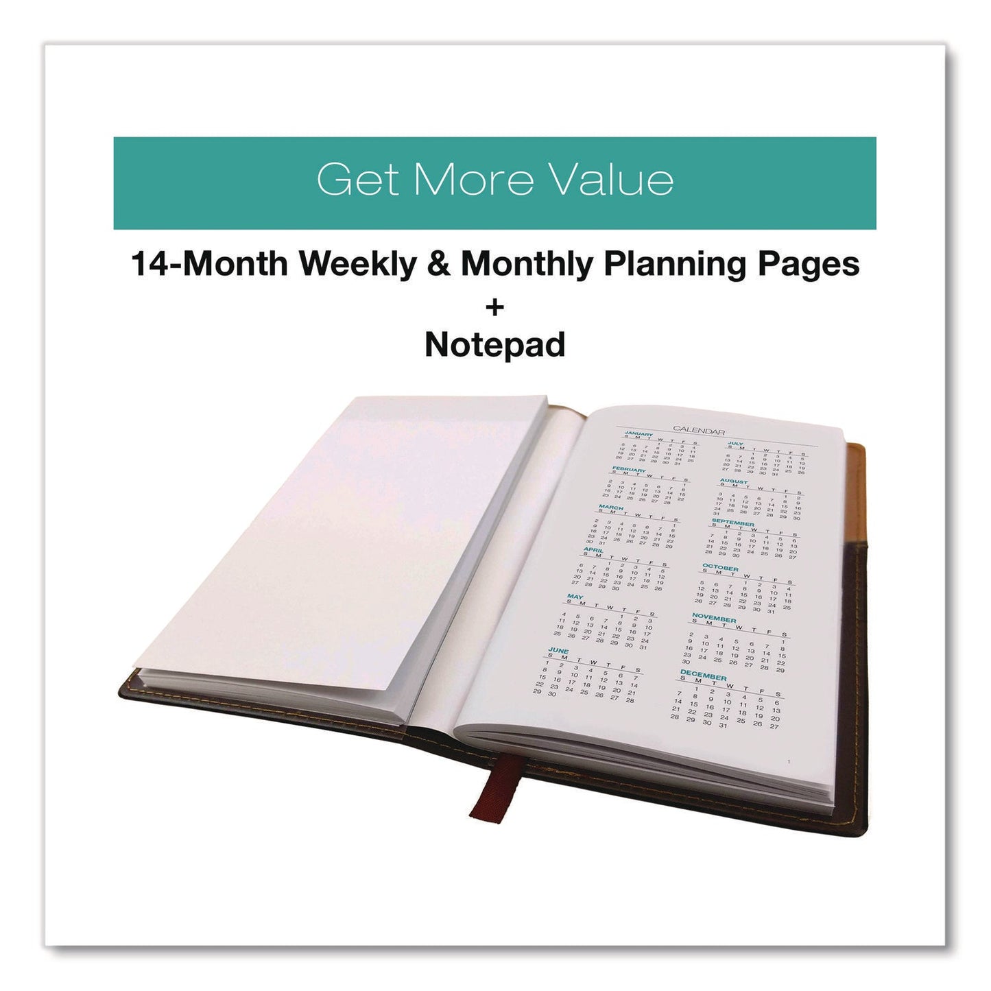 global-printed-products-deluxe-weekly-monthly-pocket-planner-6-x-3-5-black-brown-two-tone-cover-14-month-nov-2024-to-dec-2025-gpuspls25brn36_7
