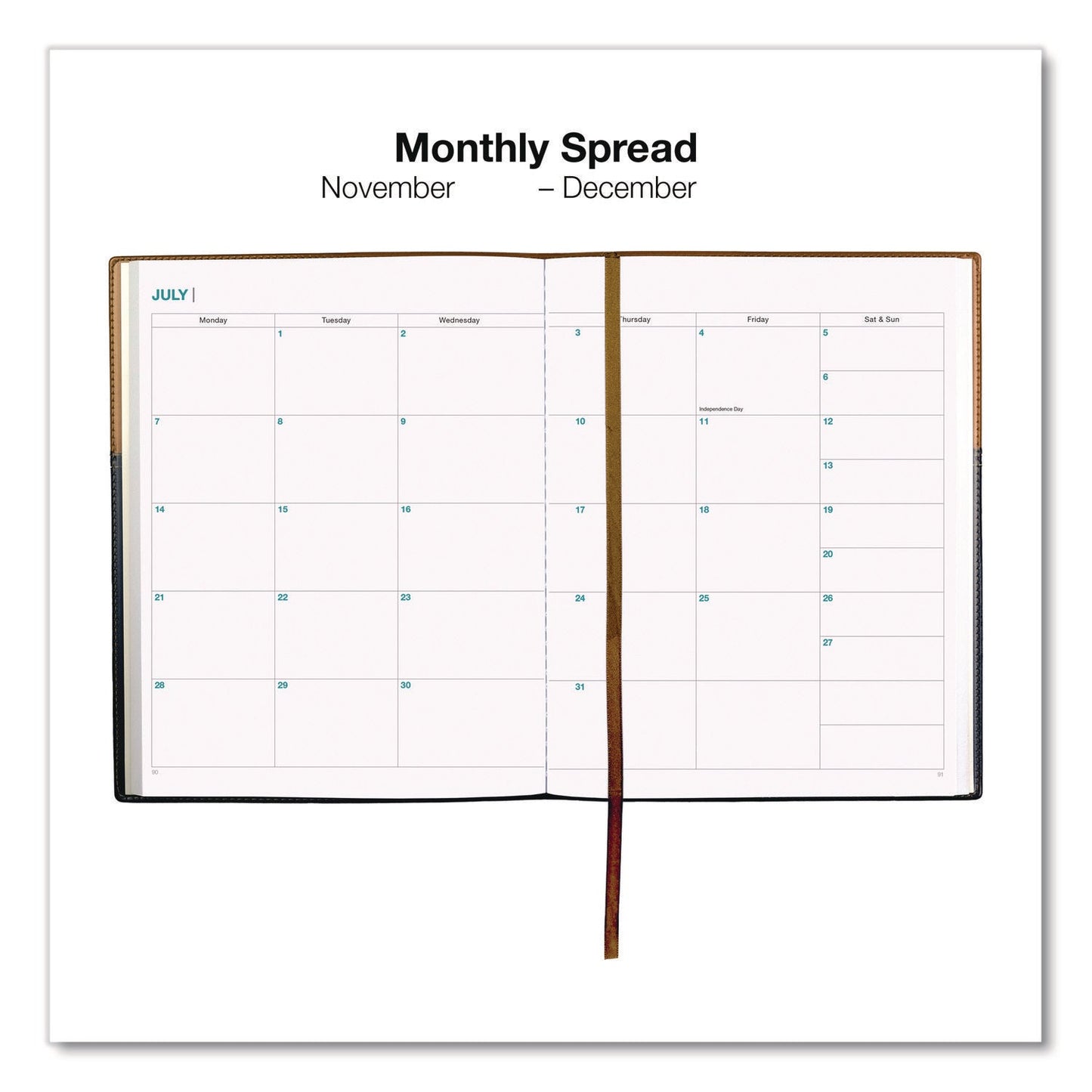 global-printed-products-deluxe-weekly-monthly-planner-10-x-8-black-brown-cover-14-month-nov-2024-to-dec-2025-gpuspls25brn810_3